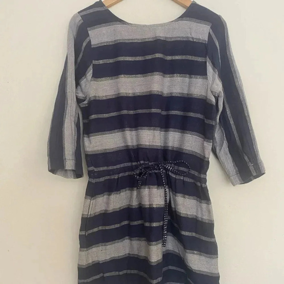 Ace & Jig dress navy, grey and silver long sleeve striped size medium - Picture 4 of 6